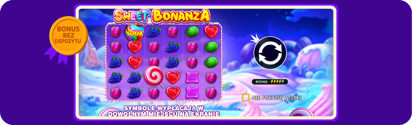 Bonus bez depozytu w Casabet Casino – 10 darmowych spinów na slocie Sweet Bonanza od Pragmatic Play to prezentacja oferty darmowych spinów bez konieczności wpłaty, obejmująca informacje o zasadach aktywacji, warunkach obrotu oraz ewentualnych limitach wypłat zgodnie z regulaminem promocji.