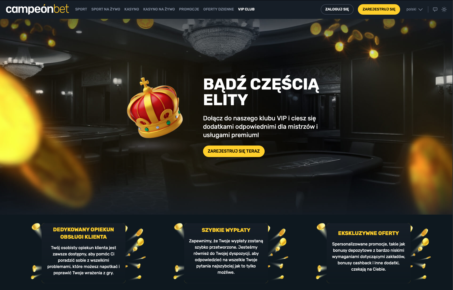 Program VIP w Campeonbet Casino z ekskluzywnymi bonusami, cashbackiem i indywidualnym wsparciem dla lojalnych graczy