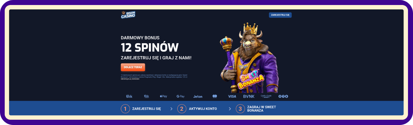 Bonus bez depozytu w Bison Casino – bezpieczna, przejrzysta i odpowiedzialna oferta dla graczy, którzy chcą korzystać z promocji z pełną kontrolą nad ryzykiem.
